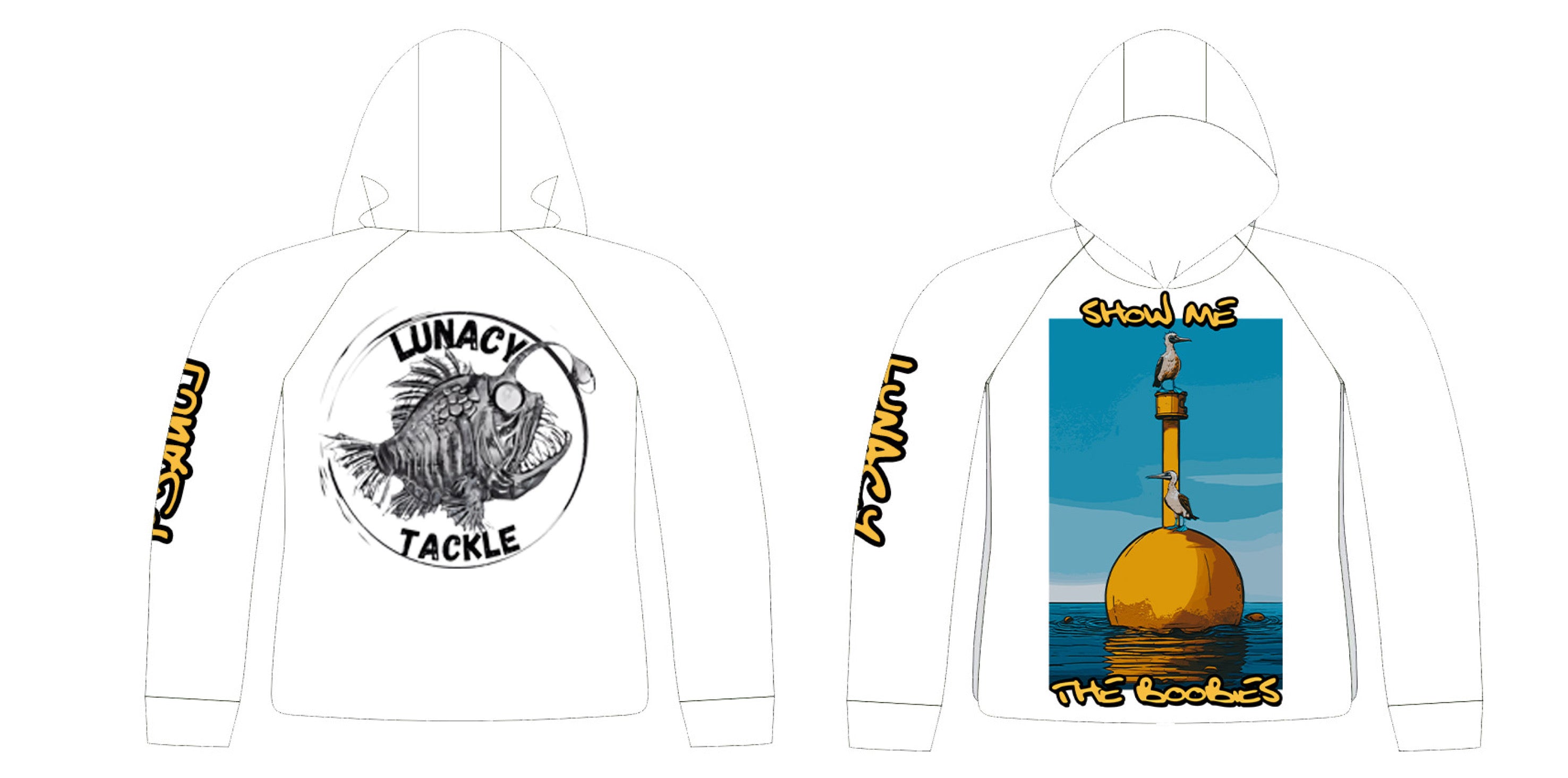Lunacy Tackle “Show me the Boobies” Hooded shirt